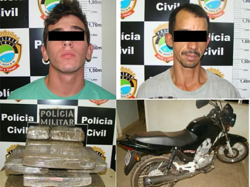 Dois traficantes foram presos com maconha em Aparecida do Taboado