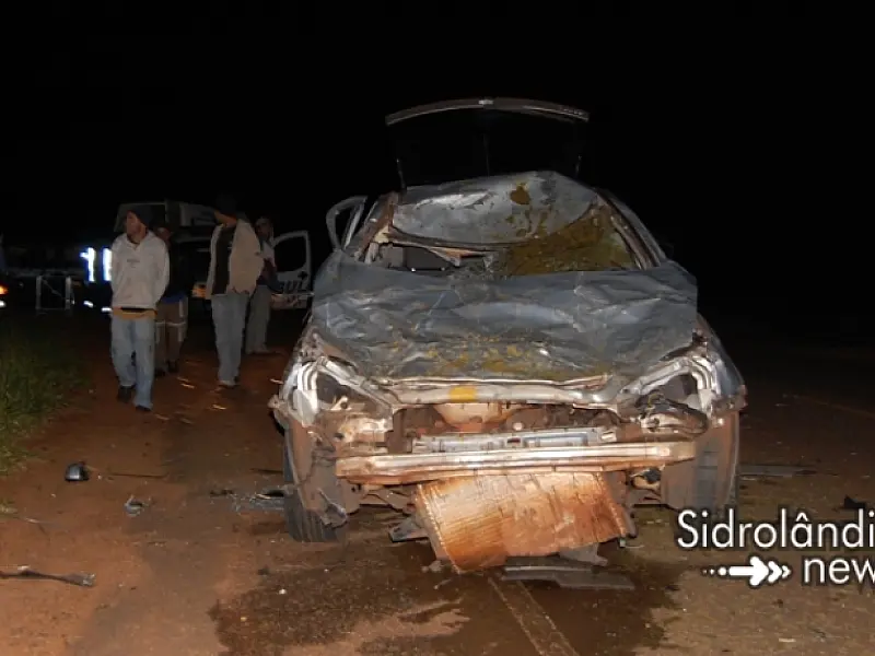 Veículo colide com quatro vacas e deixa mãe e filho feridos
