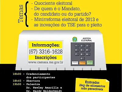 Câmara realiza palestra sobre Direito Eleitoral na próxima quarta-feira