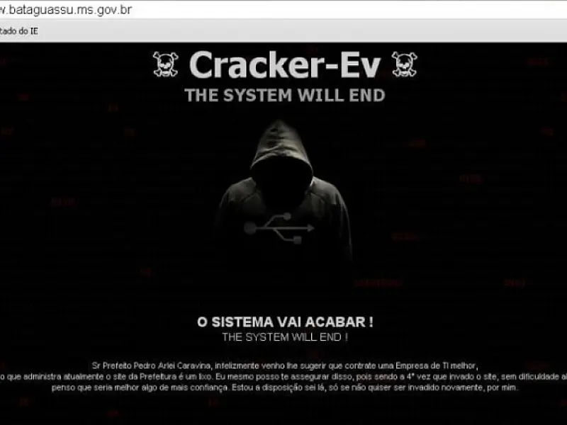 Site da Prefeitura de Bataguassu é invadido por hackers