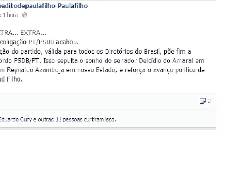 Resolução pode por fim a coligação entre PT e PSDB