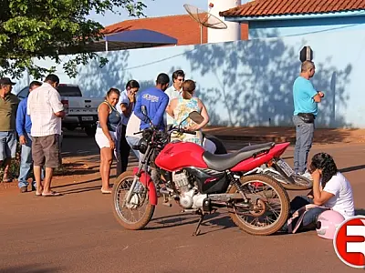 Ciclista é atropelada por motocicleta ao cruzar via em Sidrolândia