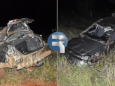 Condutor perde controle de veículo e capota em Sidrolândia