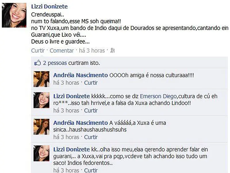 Após apresentação no TV Xuxa, MPF investiga racismo contra indígena no Facebook