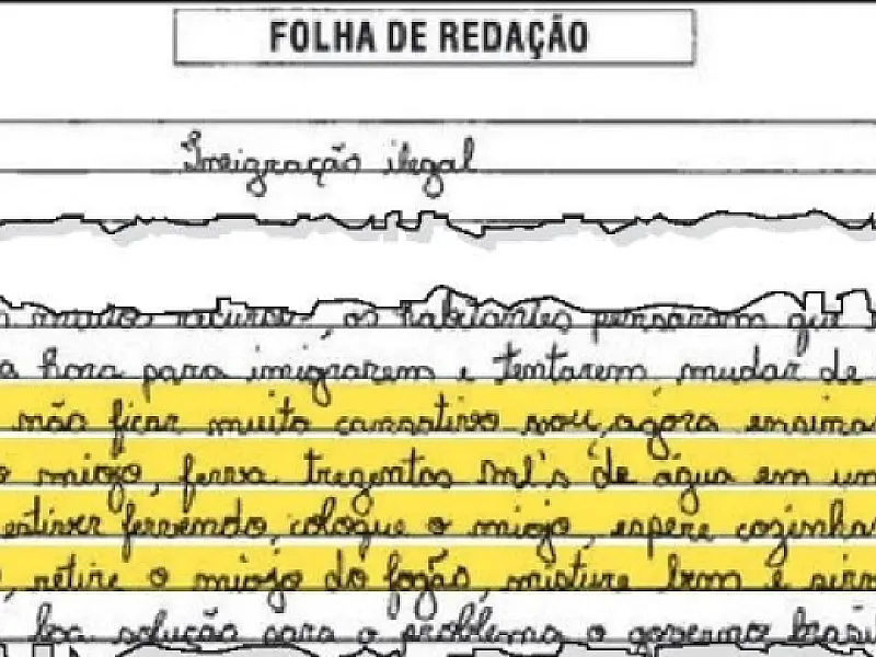 Candidato escreve receita de miojo na redação do Enem e tira nota 560
