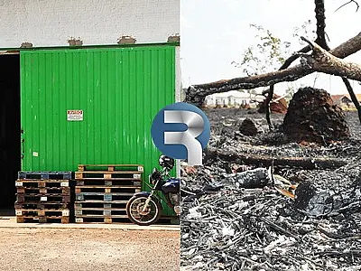 Dupla assalta comércio e coloca fogo em vegetação