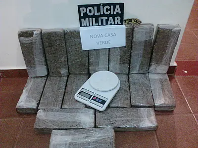 Polícia Militar de Nova Casa Verde apreende 15 Kg de maconha