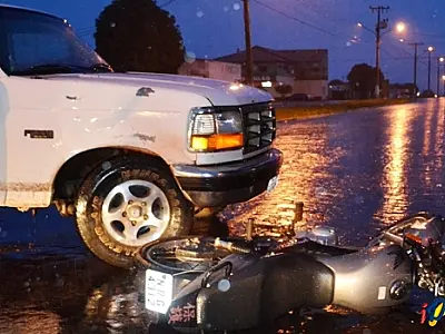 Colisão entre caminhonete e motocicleta deixa um ferido em Sonora