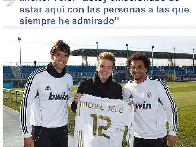 Site do Real Madrid destaca visita de Michel Teló ao clube
