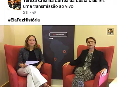 Líder socialista, deputada de MS conta sua história e inspira mulheres em entrevista ao Facebook