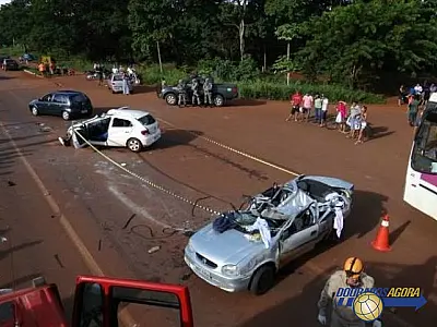 Colisão de carros deixa dois feridos entre Dourados e Itaporã