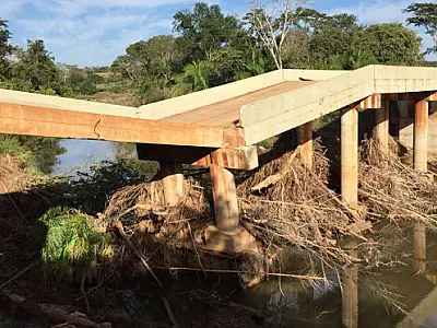 Inaugurada em 2014, ponte que caiu em Jardim apresenta falhas na sua execução