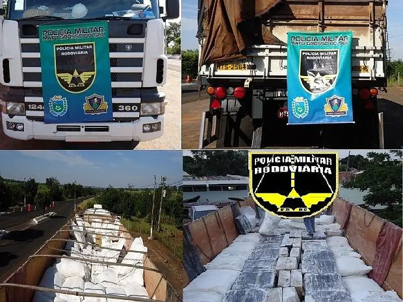 PM apreende dez toneladas de maconha em carga de trigo