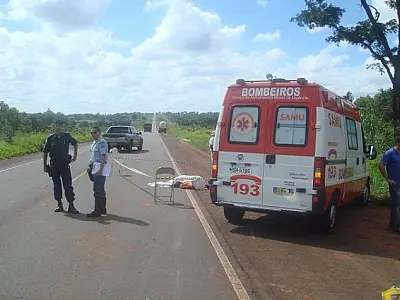 Motociclista morre após ser ultrapassado por carreta e perder o controle na MS-134