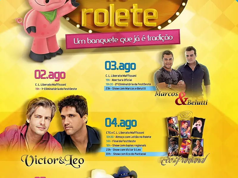 São Gabriel do Oeste se prepara para a 19ª Festa do Leitão no Rolete