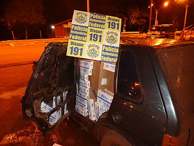 PRF de Rio Brilhante apreende cerca de 1490 pacotes de cigarros