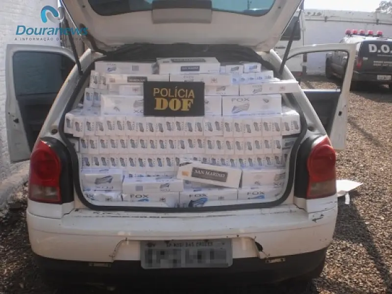 Gol carregado de cigarros é apreendido em Dourados