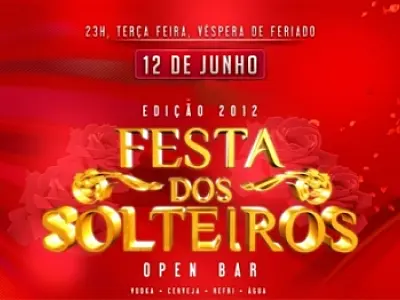 Dia 12 de junho terá a festa dos solteiros
