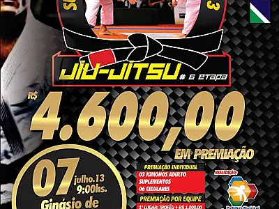 Fátima do Sul recebe neste domingo a sexta etapa do Tour MS de Jiu-Jitsu