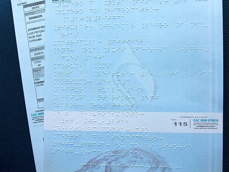 Sanesul irá lançar contas de água em braile