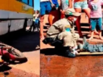 Ônibus escolar provoca acidente em Nova Andradina