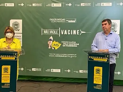 MS atinge 91% de vacinados acima de 18 anos e Riedel garante testes à população
