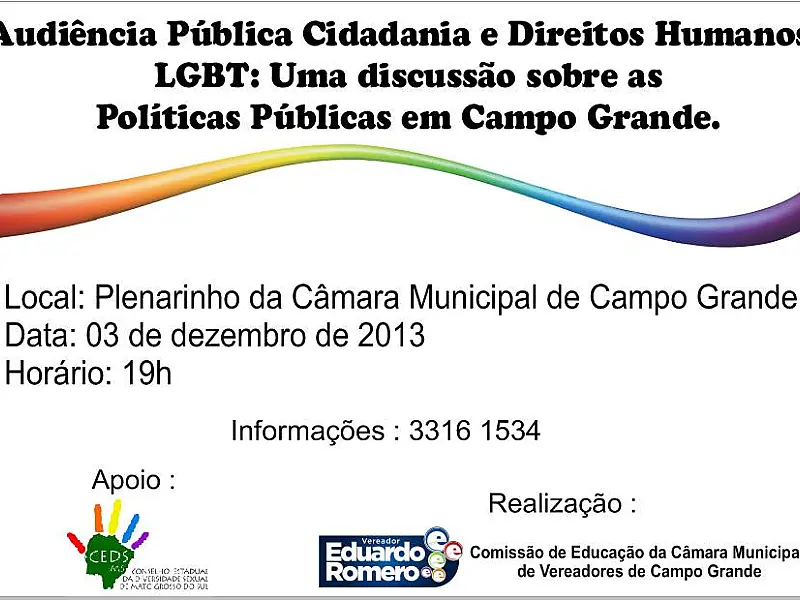 Audiência Pública discute novas políticas LGBT amanhã