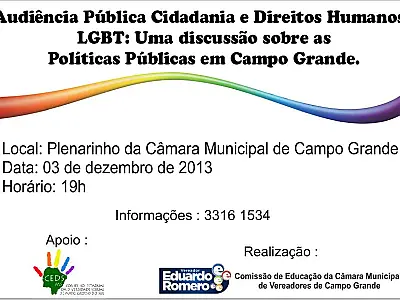 Audiência Pública discute novas políticas LGBT amanhã