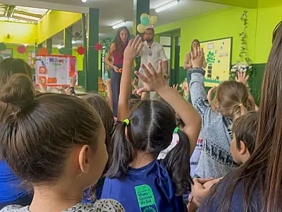 Mão-pé-boca: SES aposta em ação lúdica no CEI Zedu para reforçar prevenção entre crianças