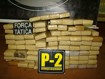 Dupla é flagrada camuflando droga