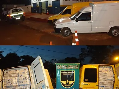 PMR apreende dois furgões com aproximadamente 5 mil pacotes de cigarros