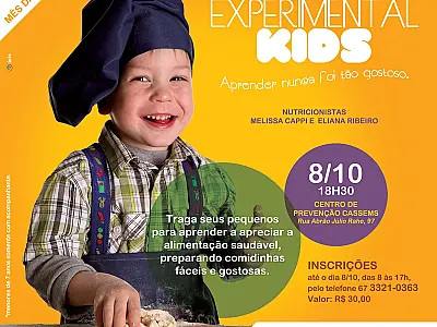 Cozinha experimental para crianças será realizado hoje