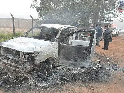 Comerciante douradense é encontrado morto na fronteira e caminhonete incendiada