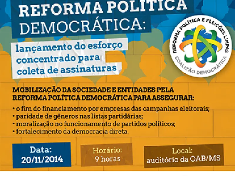 Campo Grande sedia debate pela Reforma Política