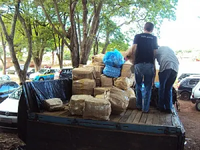 PM entrega mais de 4 toneladas de produtos apreendidos em Ponta Porã