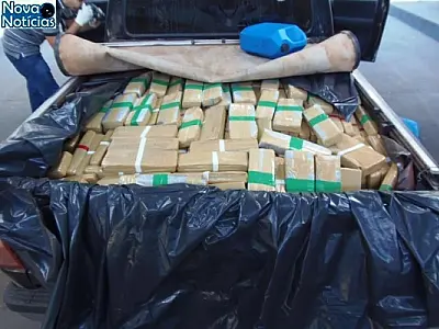 Camionete é apreendida com placa “fria” e com maconha na MS-276