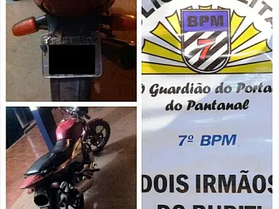 PMs apreendem adolescentes com motocicleta furtada em Dois Irmãos do Buriti
