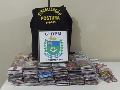 Mais de 9 mil CDs e DVDs piratas são apreendidos em Corumbá