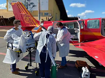Em ajuda humanitária, oito pacientes de Dourados são transferidos para Rondônia

