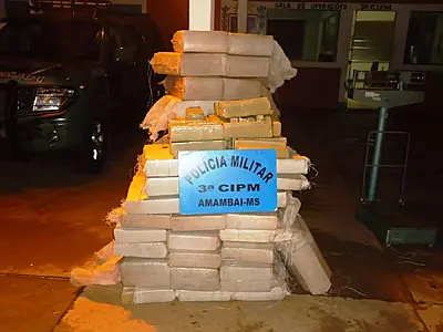 Polícia apreende mais de 600 kg de maconha em Amambai