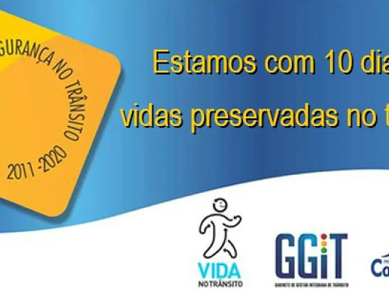 Placar aponta dez dias de vidas preservadas no trânsito da Capital
