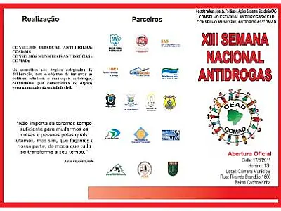 XIII Semana Nacional Antidrogas começa no dia 17