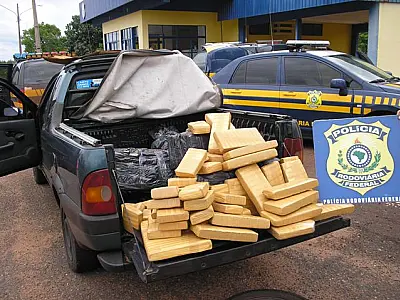 Após denúncia anônima, PRF apreende 183 kg de maconha na BR-262