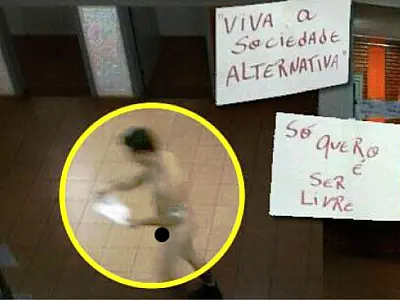 Acadêmico nu faz protesto 'anti-moralismo' em Dourados