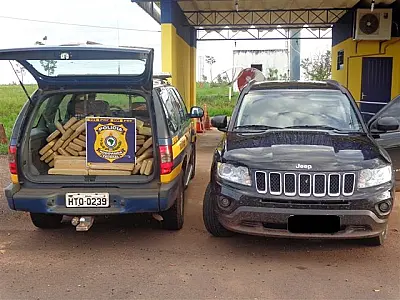 Durante fiscalização, polícia encontra 184 quilos de maconha em veículo de luxo