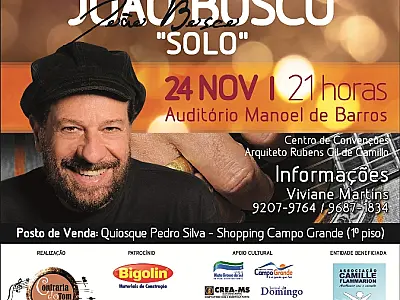 João Bosco promete grandes sucessos da MPB neste sábado em Campo Grande