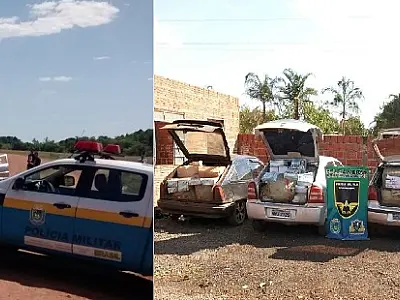 Policiais interceptam comboio de veículos carregados de contrabando