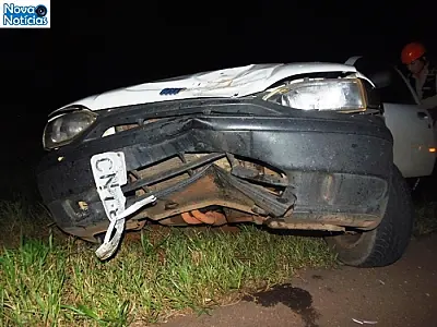 Casal fica ferido em colisão na Rodovia MS-276 entre carro e moto