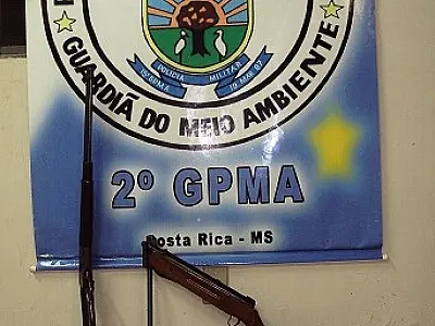 PMA prende caçador com cotia abatida e apreende armas de caça