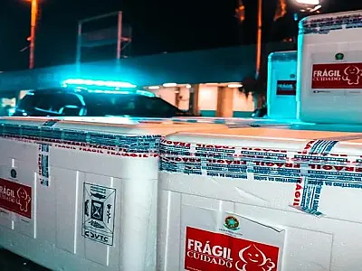 Estado recebe mais de 93 mil doses de vacina contra a Covid nesta segunda-feira

